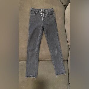 Denim Forum Charcoal High-Rise Slim Jeans